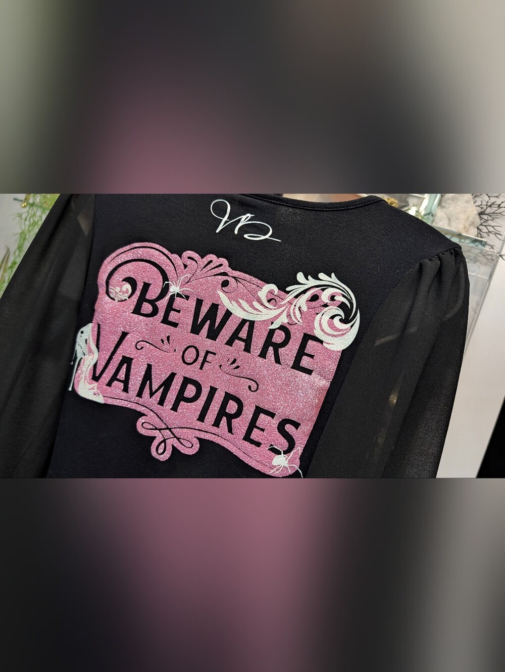 Vixen Drip Gothic Glitter Vampire Crop Top MD